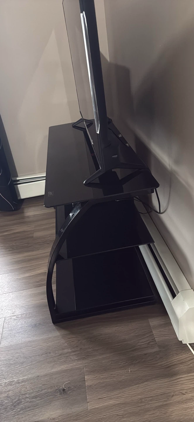 Black Glass TV Stand