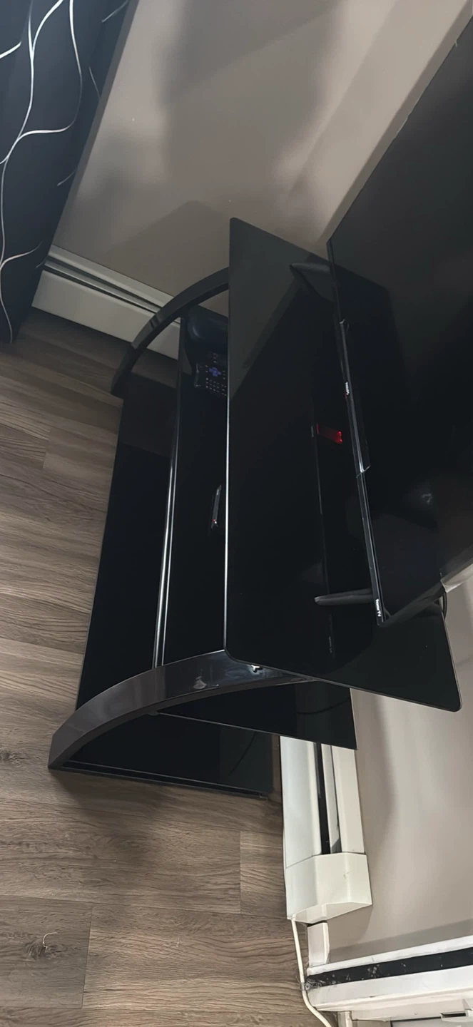 Black Glass TV Stand - photo 2
