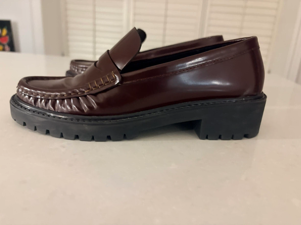 Solovair Burgundy Leather Penny Loafers Size 39 - photo 5