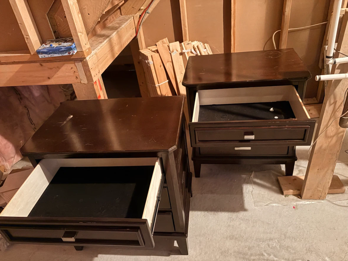 Set of 2 Dark Brown Nightstands from Ashley - photo 2