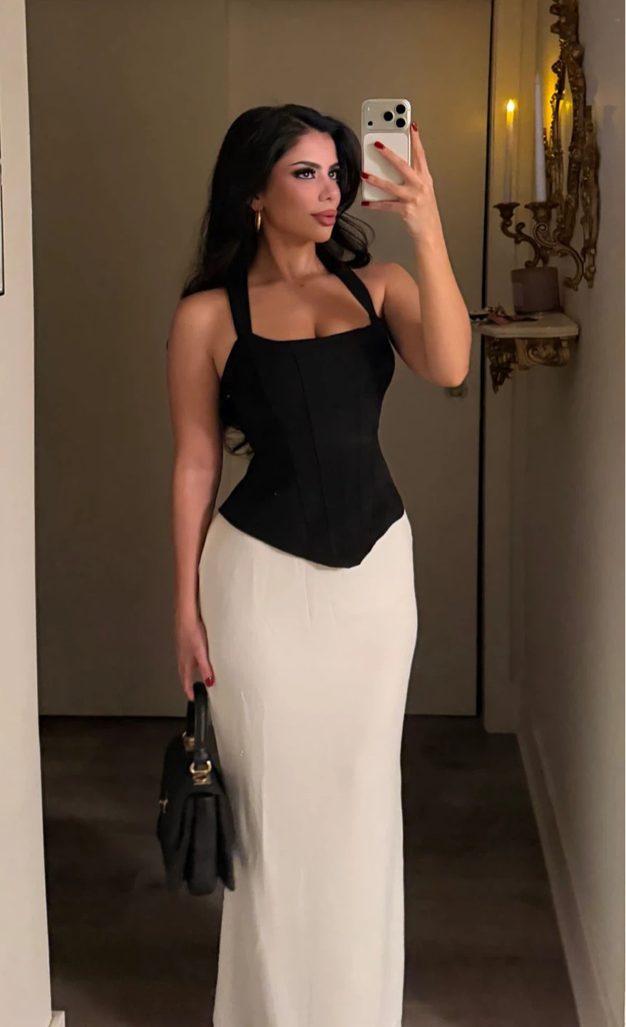 Fashion Nova White Maxi Skirt (Size L, NWT)