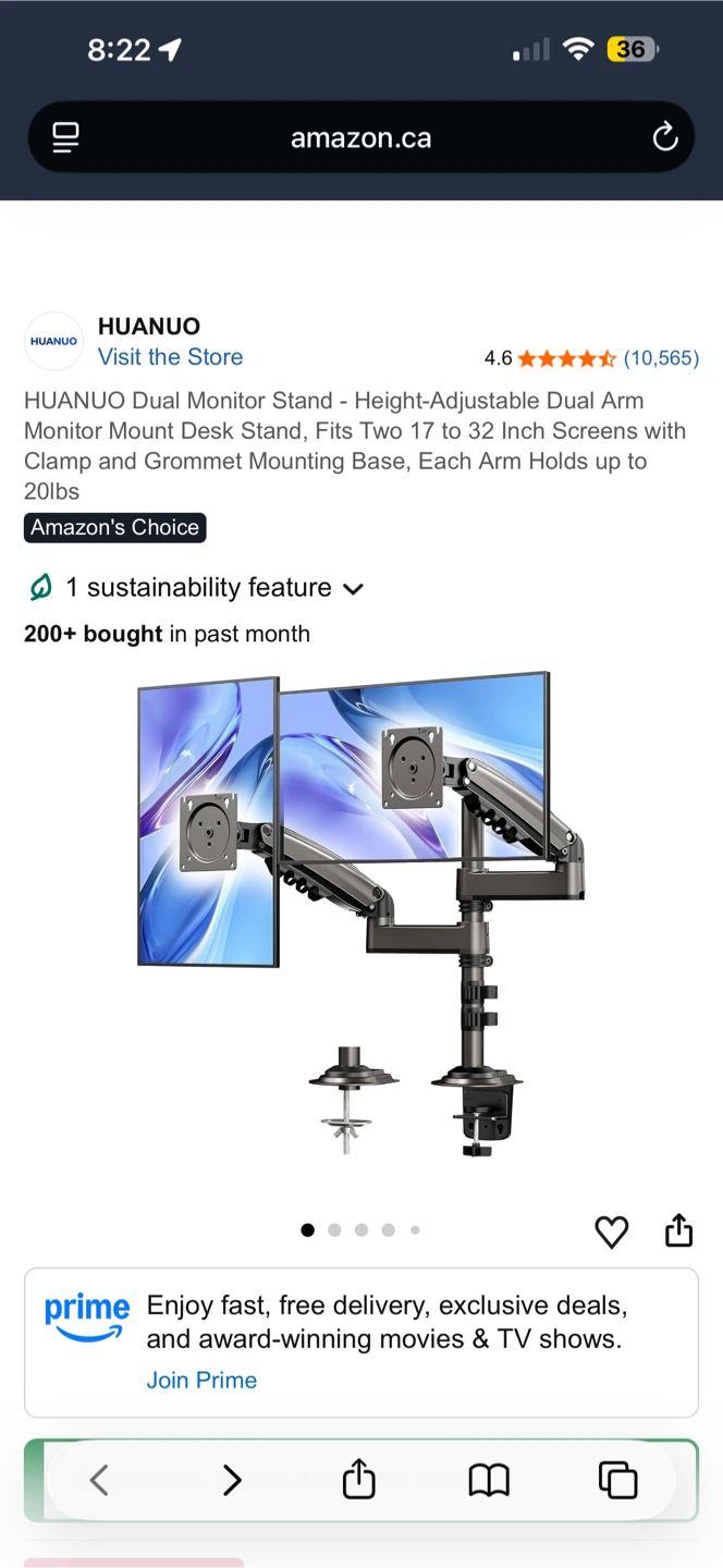 Dual Monitor Stand for 17 to 32 inch Screens