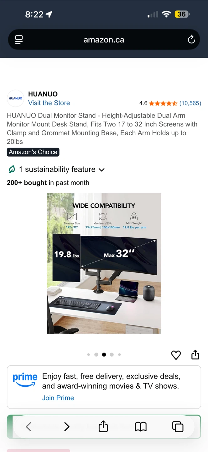 Dual Monitor Stand for 17 to 32 inch Screens - photo 3