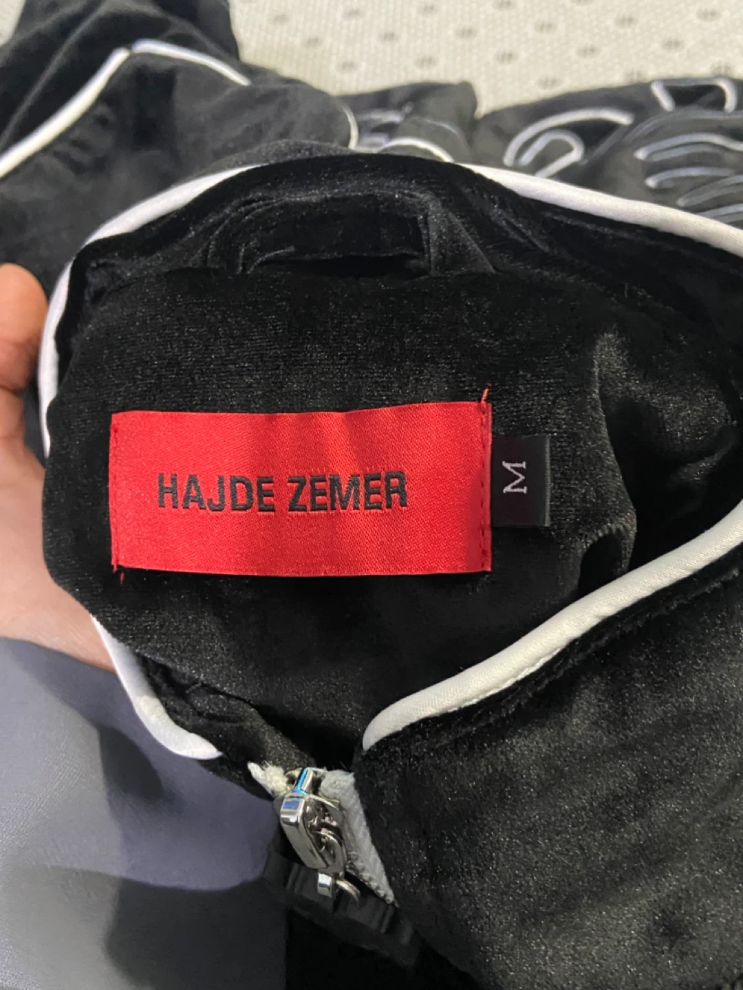 HAJDE ZEMER Velour Tracksuit Set - Black, Size M - photo 2