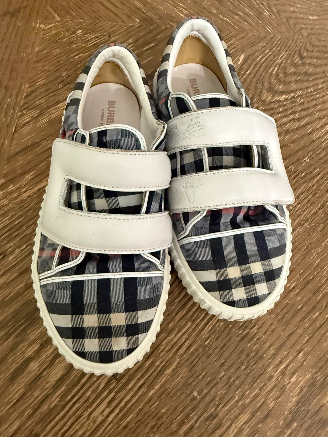 Burberry Plaid Velcro Sneakers