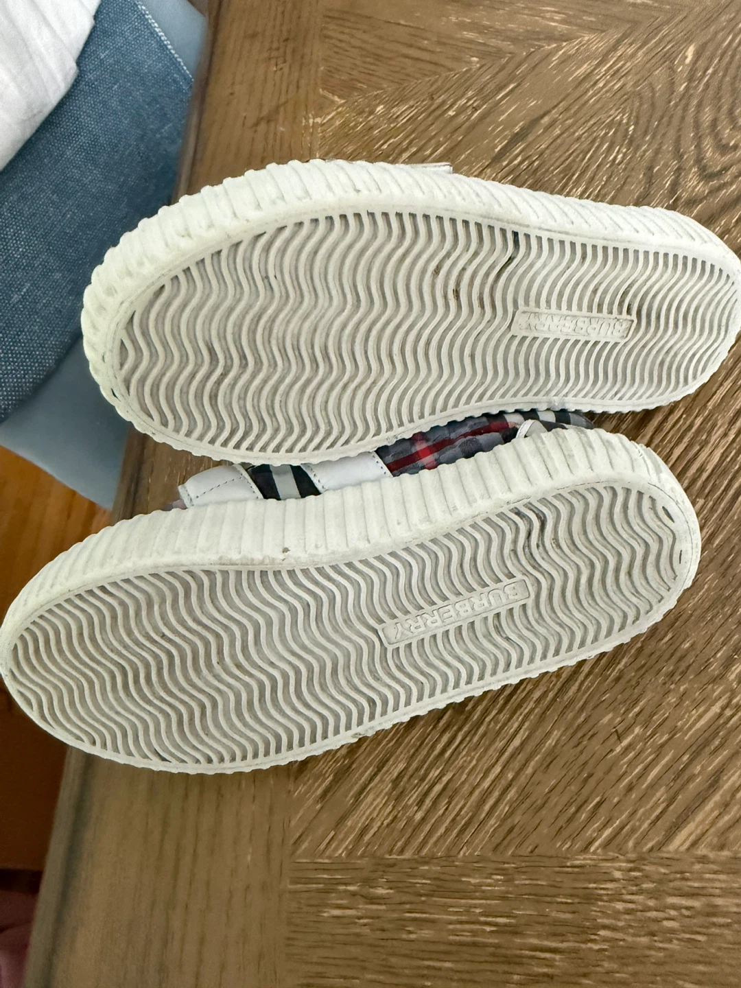 Burberry Plaid Velcro Sneakers - photo 2