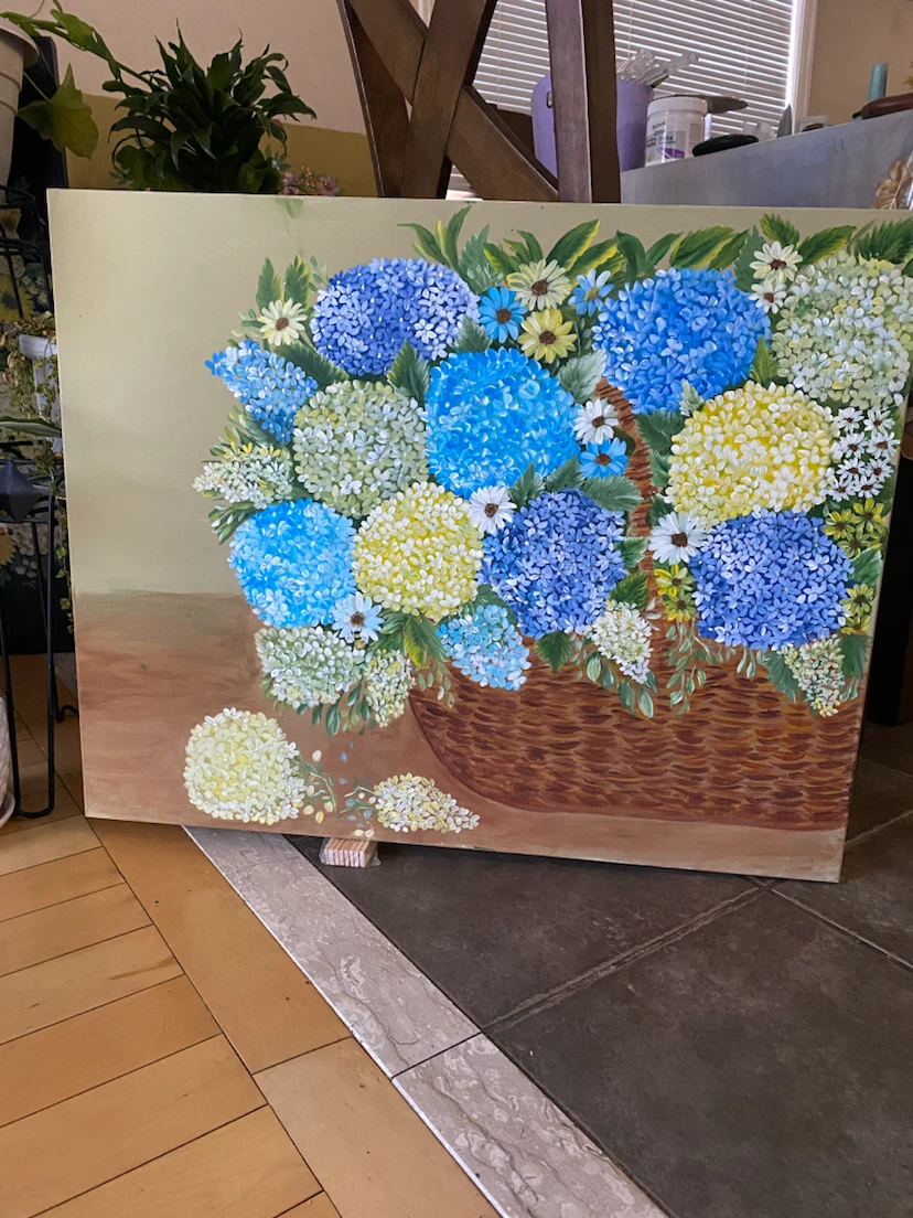 Floral Basket Painting