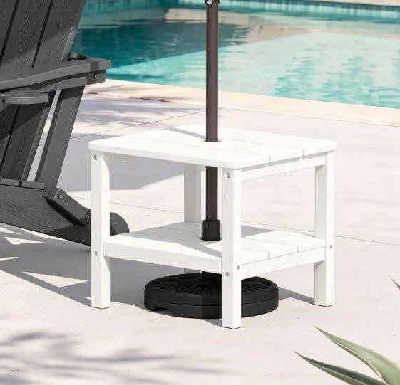 White outdoor side table - photo 2