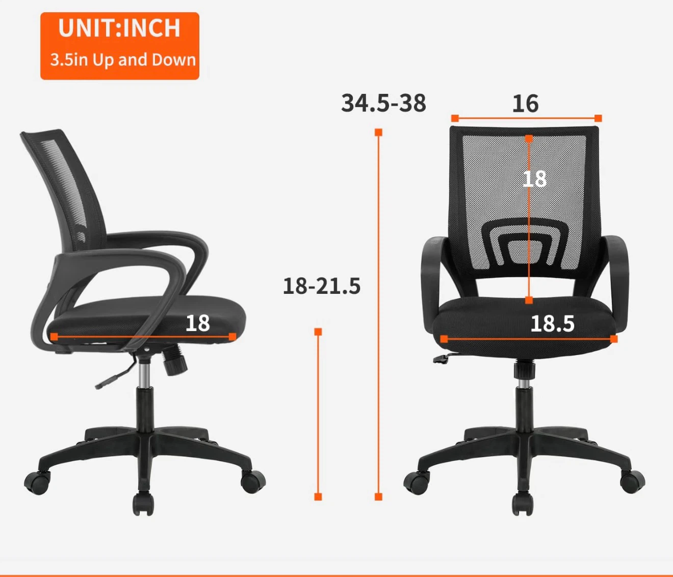 Black Mesh Office Chair - photo 3
