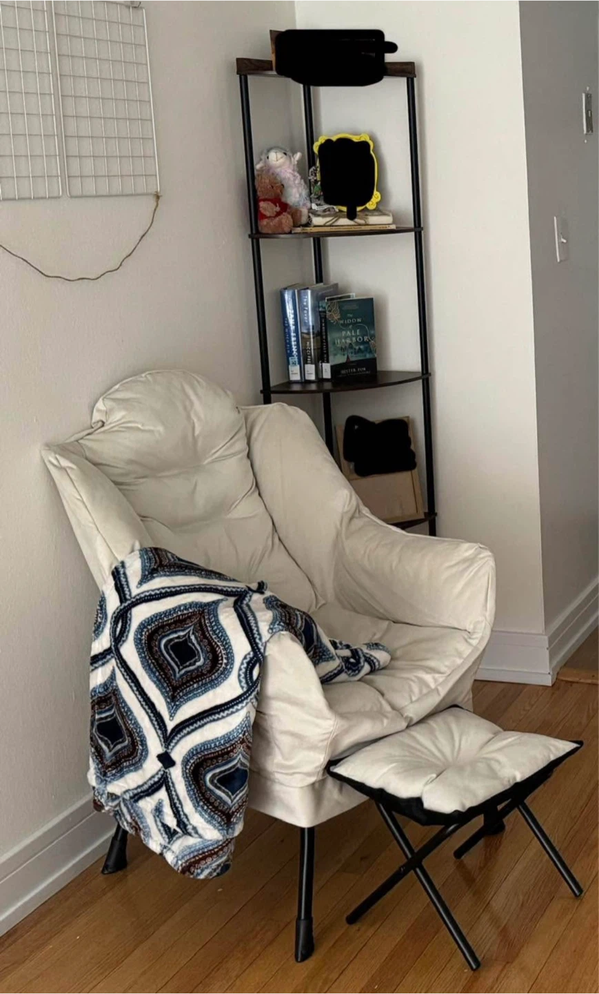 Two accent Chairs with Footstool