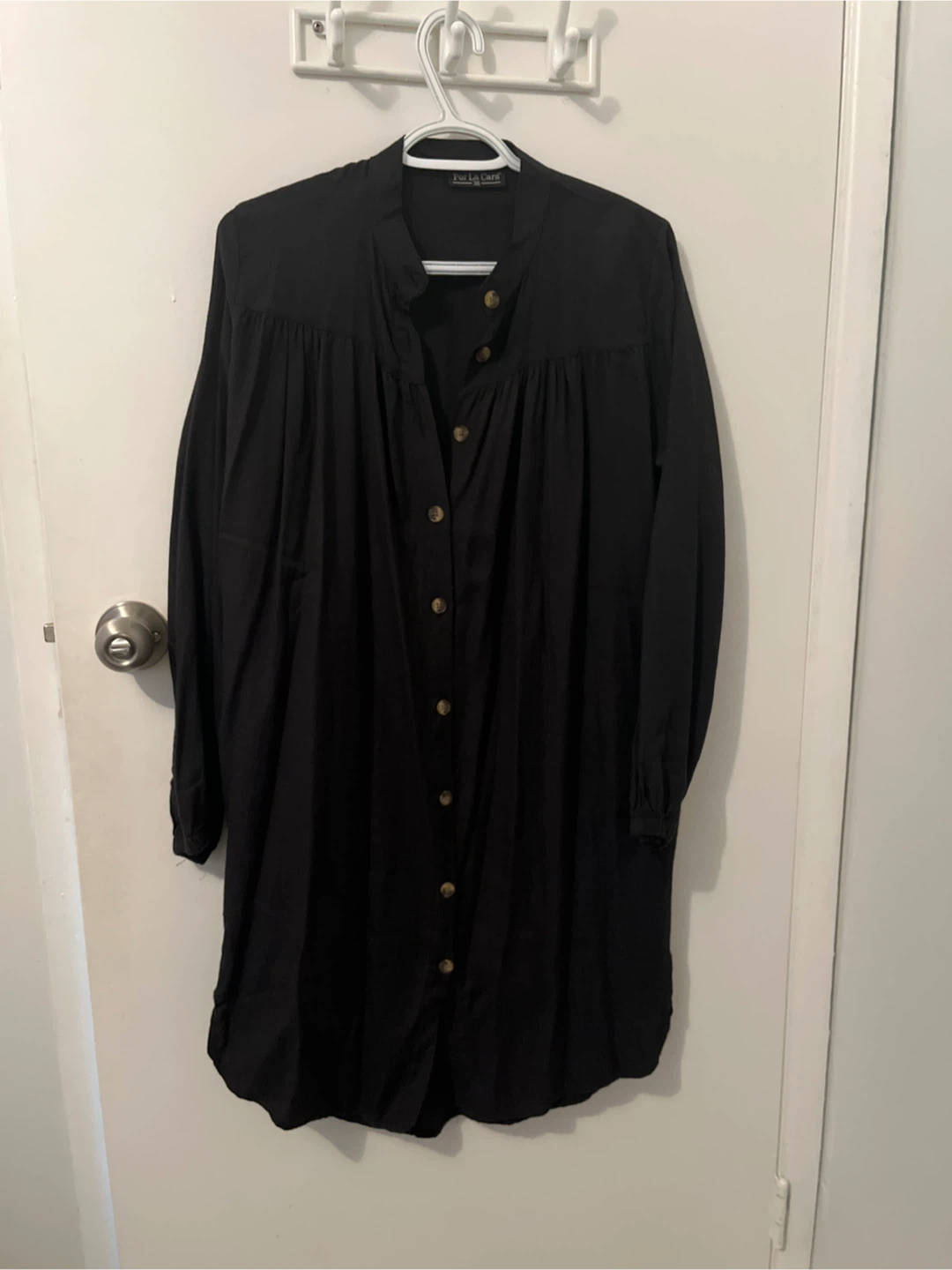 Black Button-Up Tunic Top/dress