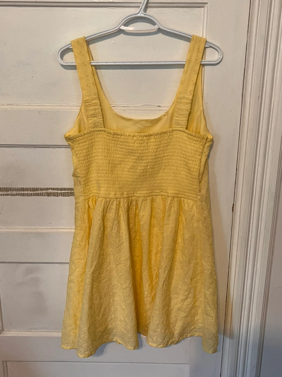 Butter Yellow Mini Eyelet Dress (Size L, NWT) - photo 2