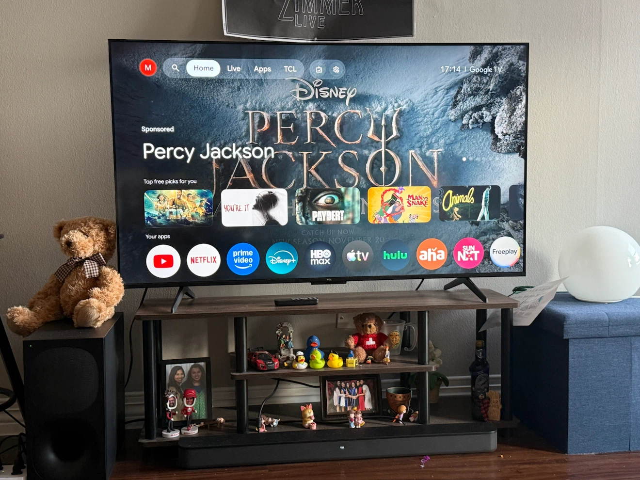 TCL Google TV (55”) and TV stand for sale - photo 3