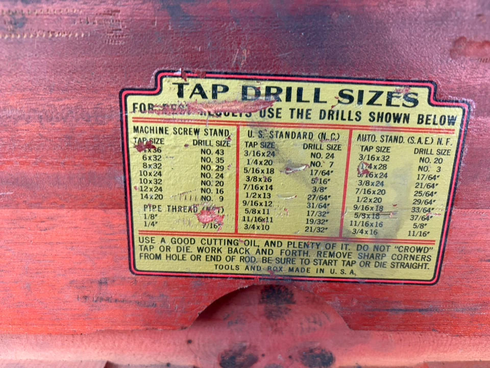Vintage Tap and Die Set in Wooden Case