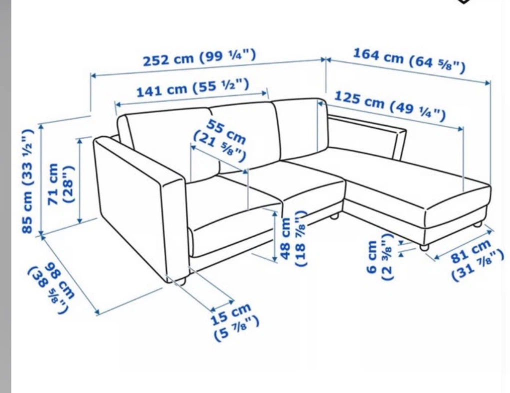 Black Sectional Sofa IKEA Like NEW