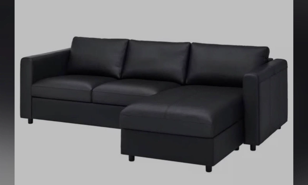 Black Sectional Sofa IKEA Like NEW - photo 2