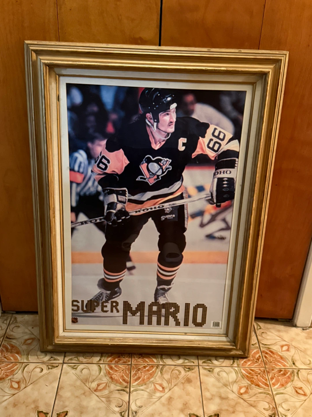 Vintage Mario Lemieux "Super Mario" Framed Poster - Huge 44"x31" - photo 2