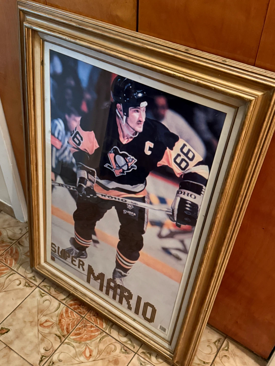 Vintage Mario Lemieux "Super Mario" Framed Poster - Huge 44"x31" - photo 3