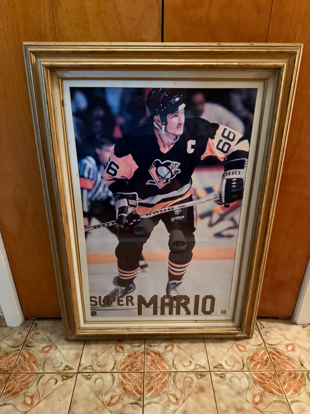 Vintage Mario Lemieux "Super Mario" Framed Poster - Huge 44"x31" - photo 5