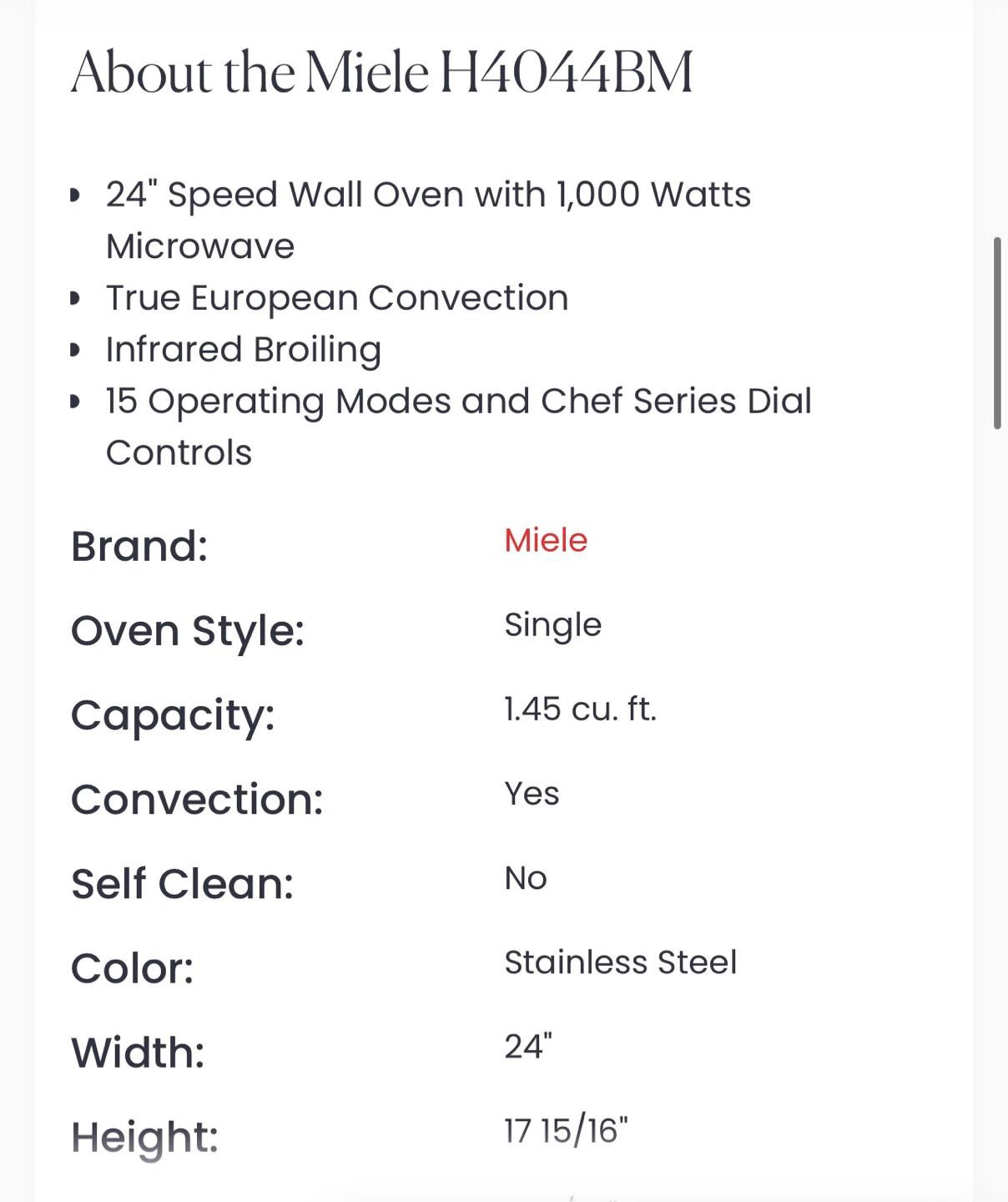 Miele H4044BM Speed Wall Oven - photo 5