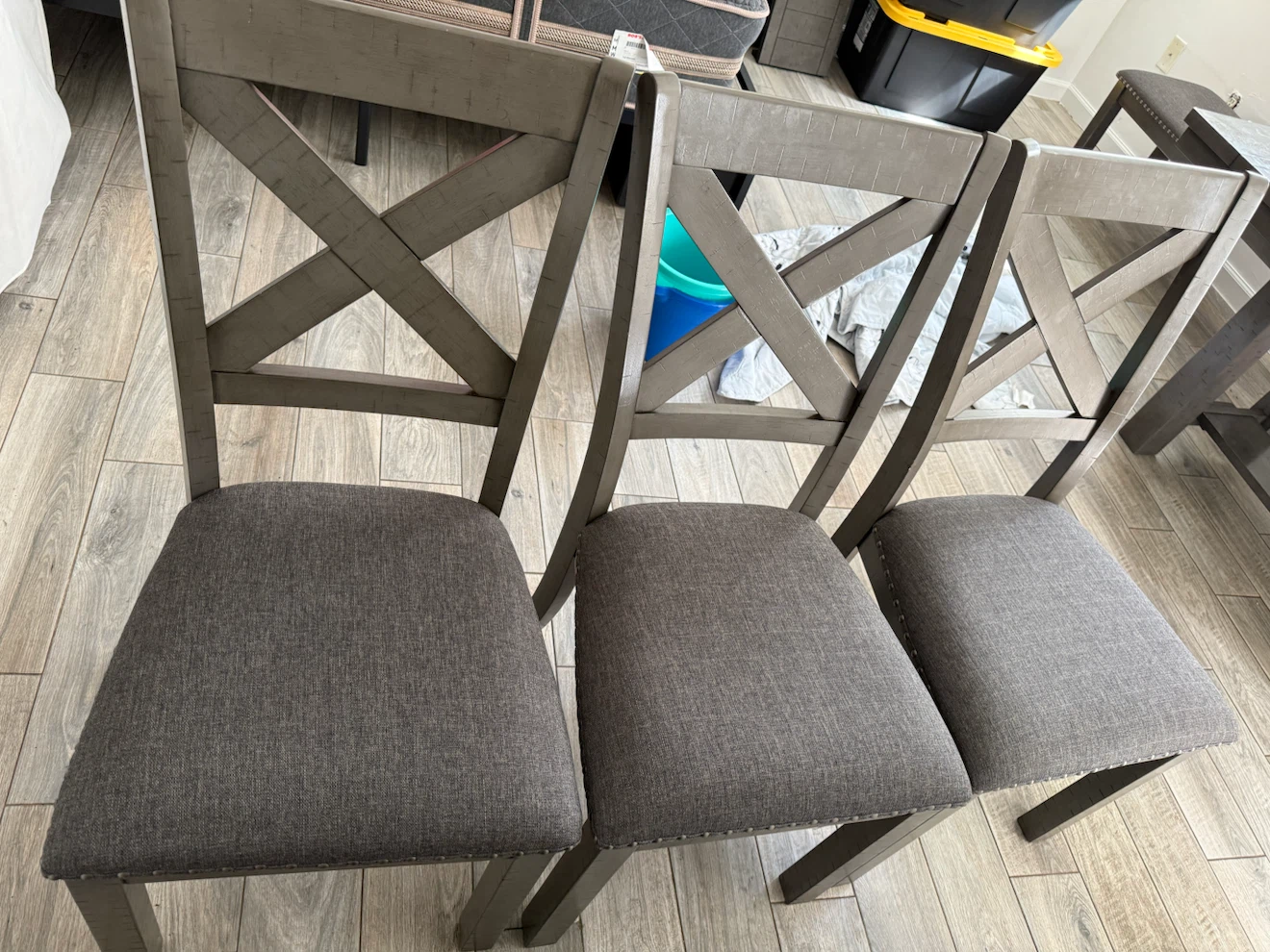 Rustic Gray Dining Table Set with Bench and Chairs - photo 4
