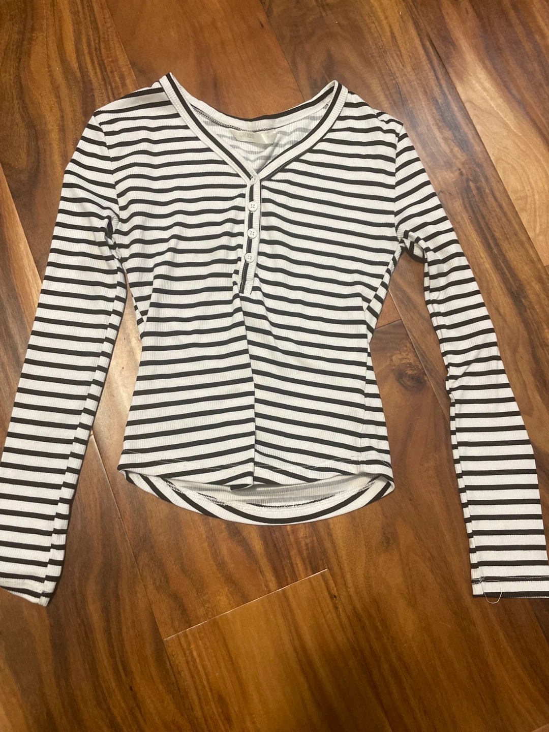 Kids black and white striped shirt