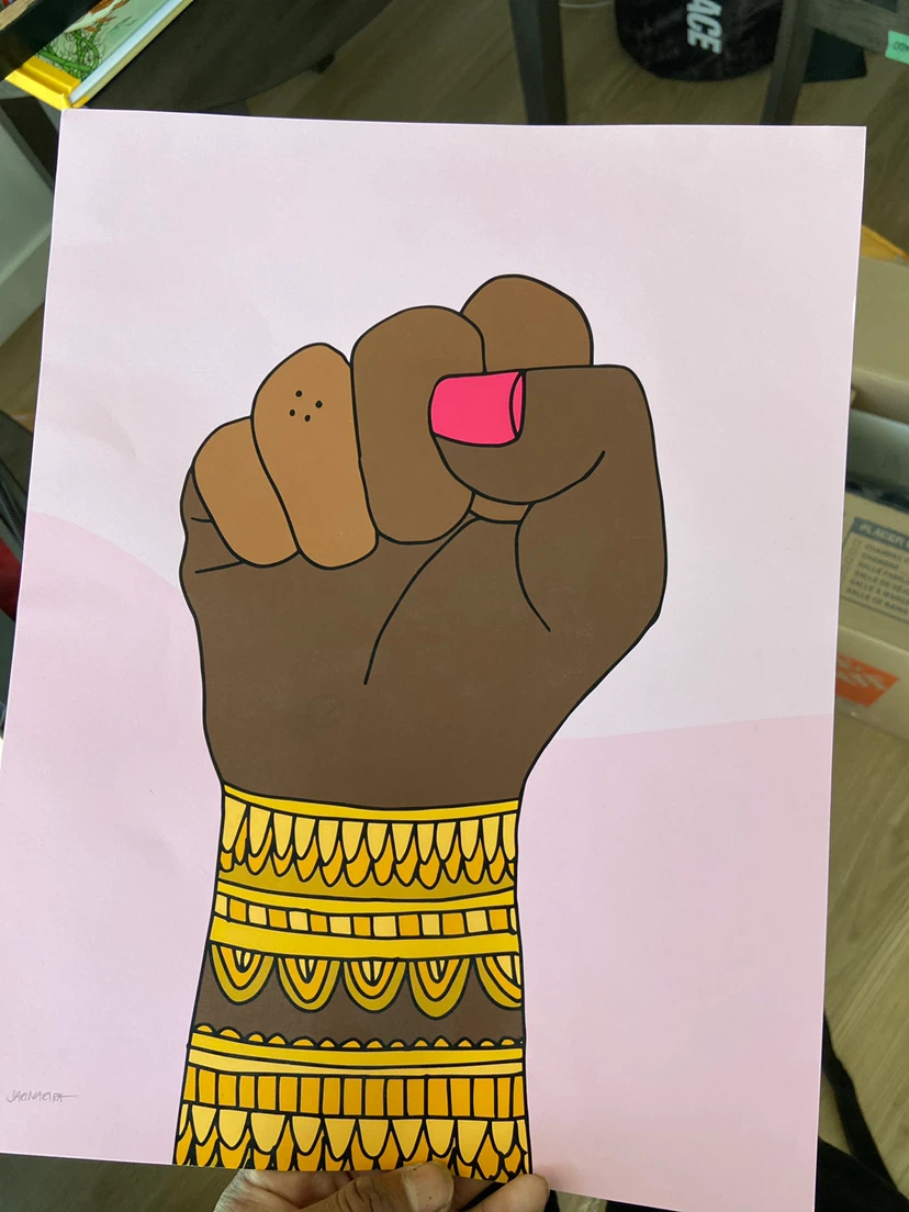 Jag nagra Raised Fist Art Print- BLM
