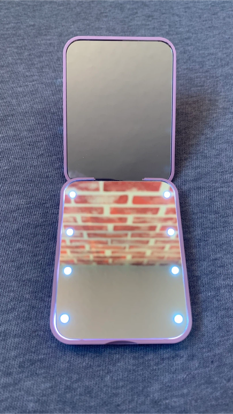 Pink LED Compact Mirror