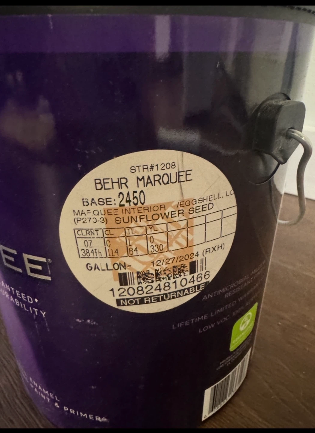 BEHR MARQUEE Eggshell Interior Paint - Sunflower Seed