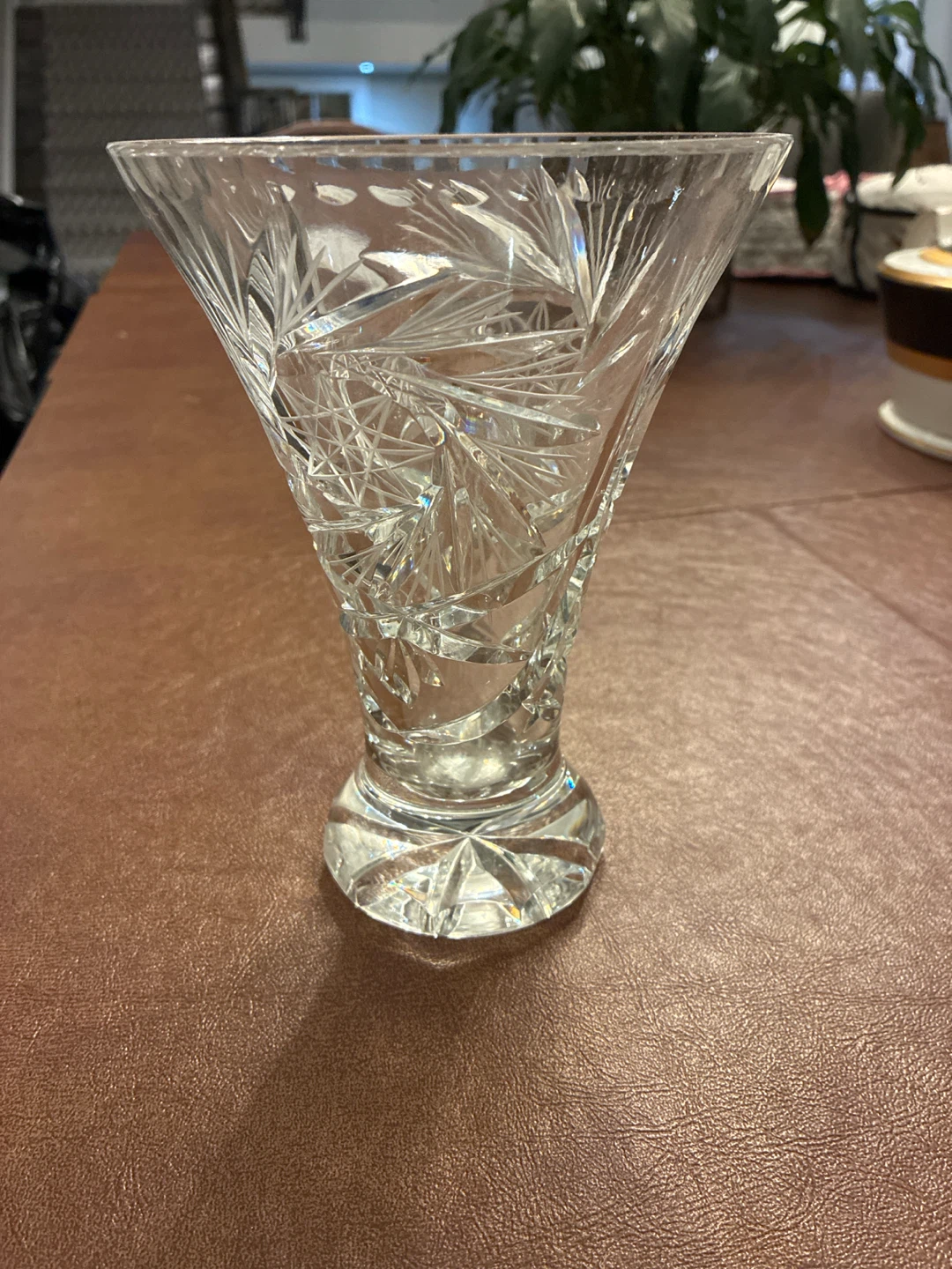 Clear Cut Crystal Vase