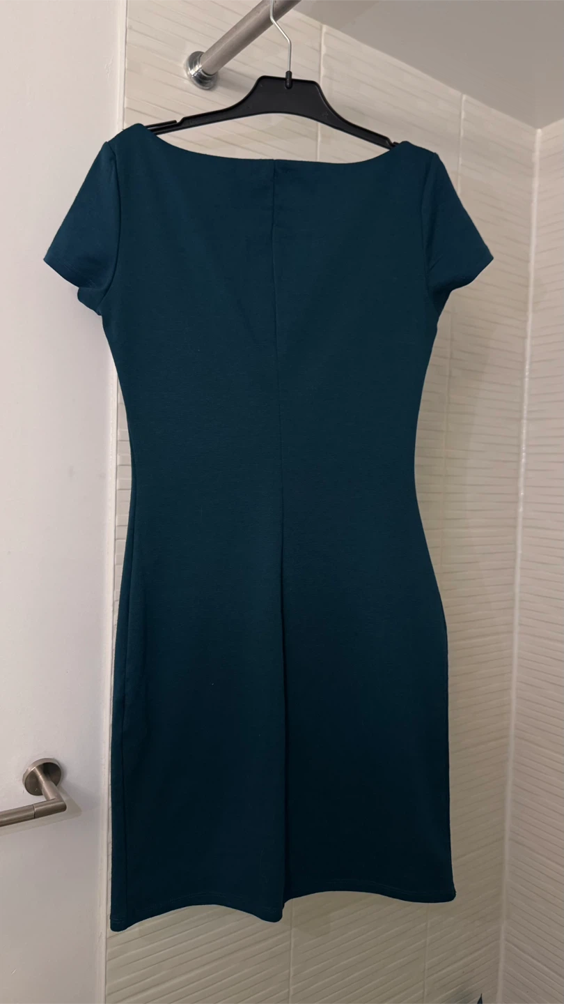 Teal Boatneck Cap Sleeve Dress - photo 2