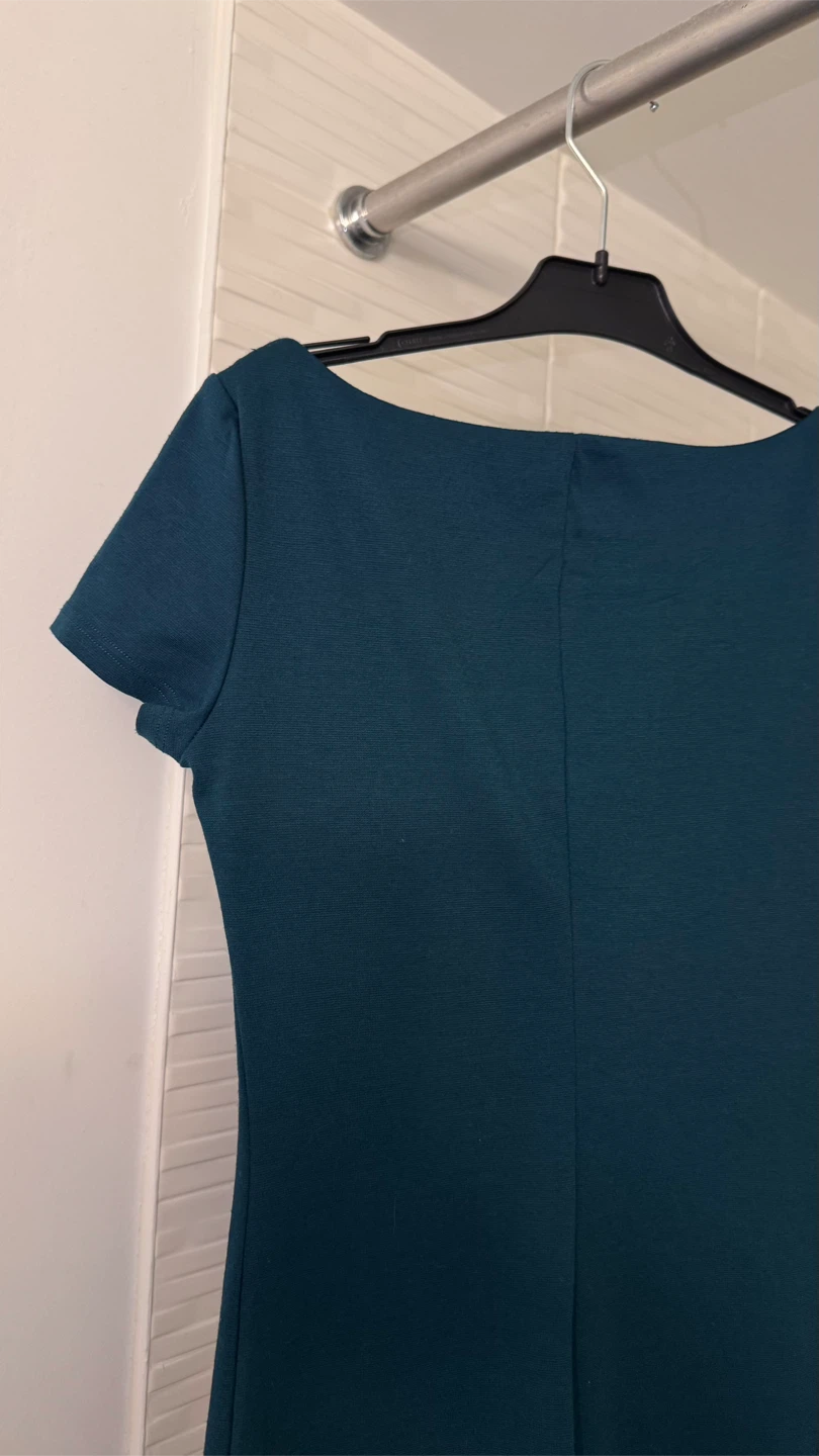 Teal Boatneck Cap Sleeve Dress - photo 3