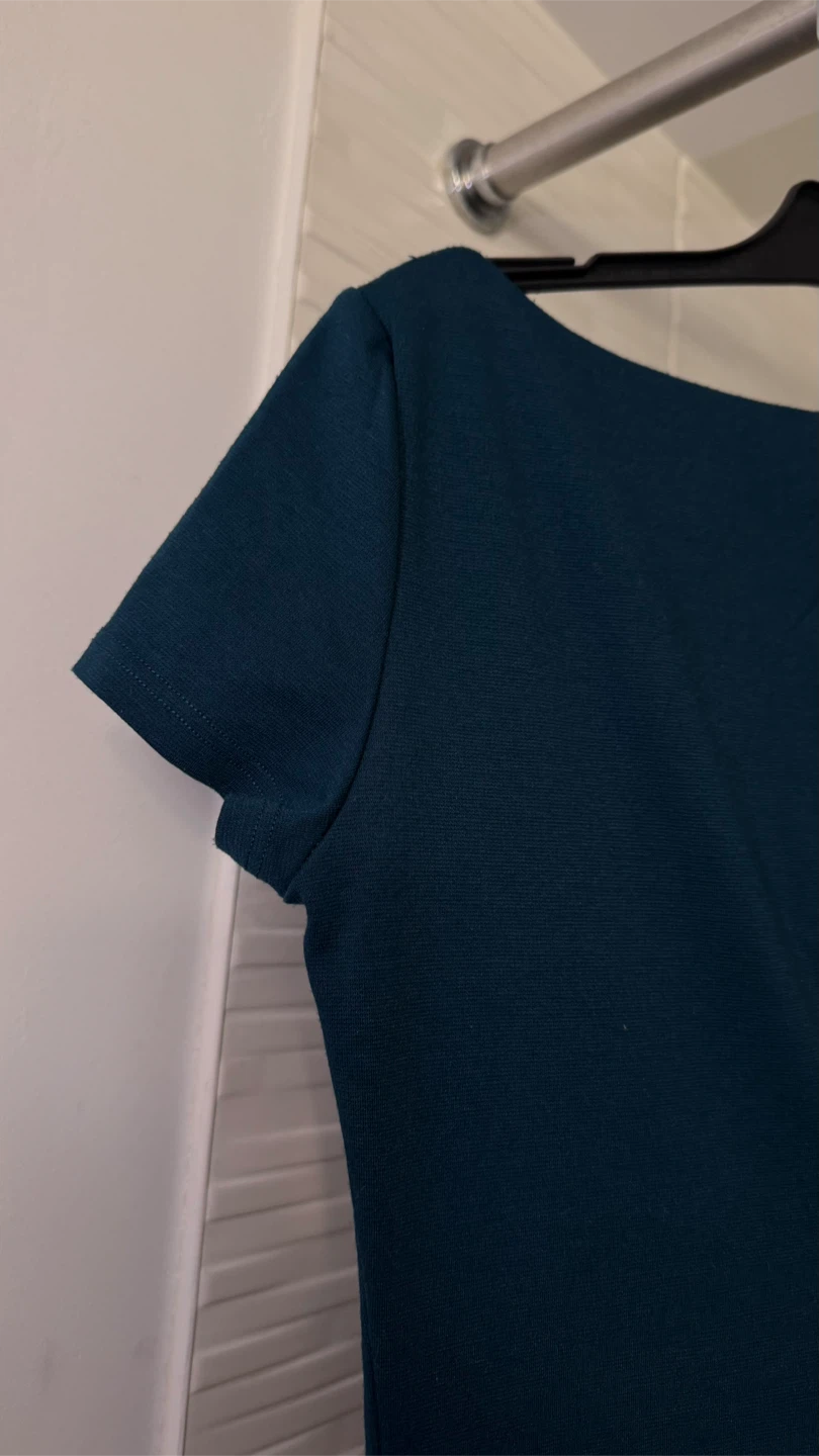 Teal Boatneck Cap Sleeve Dress - photo 4