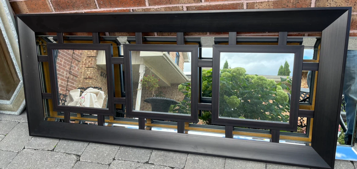 Decorative Black Framed Triple Wall Mirror