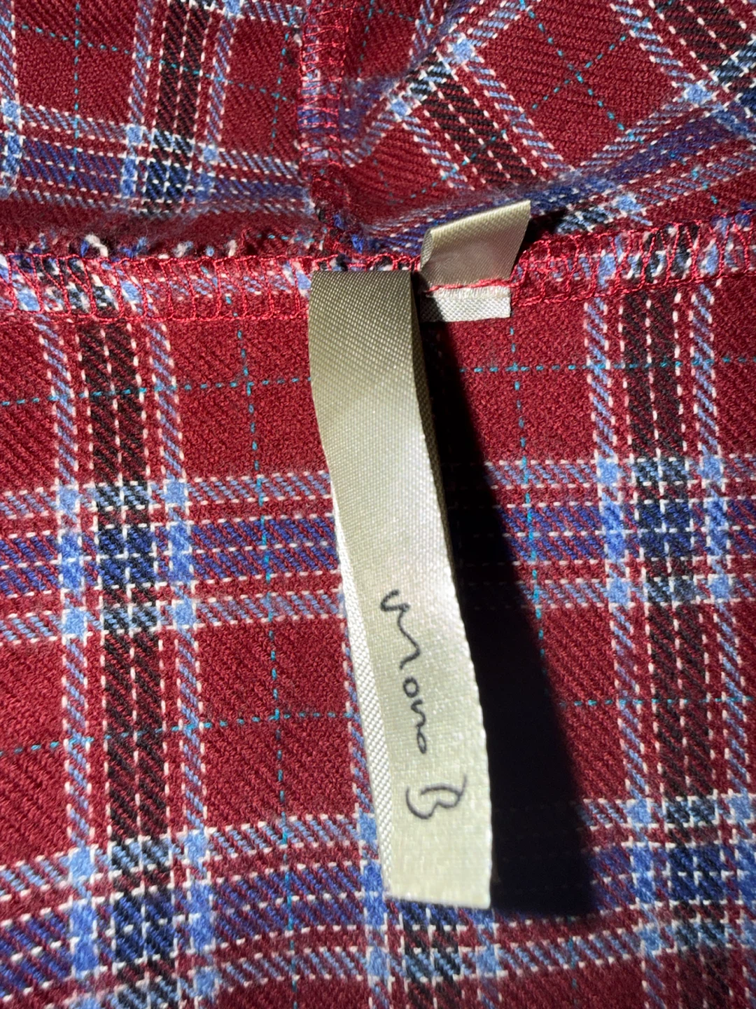 Plaid long sleeve poncho with Fringe - Size L - photo 2