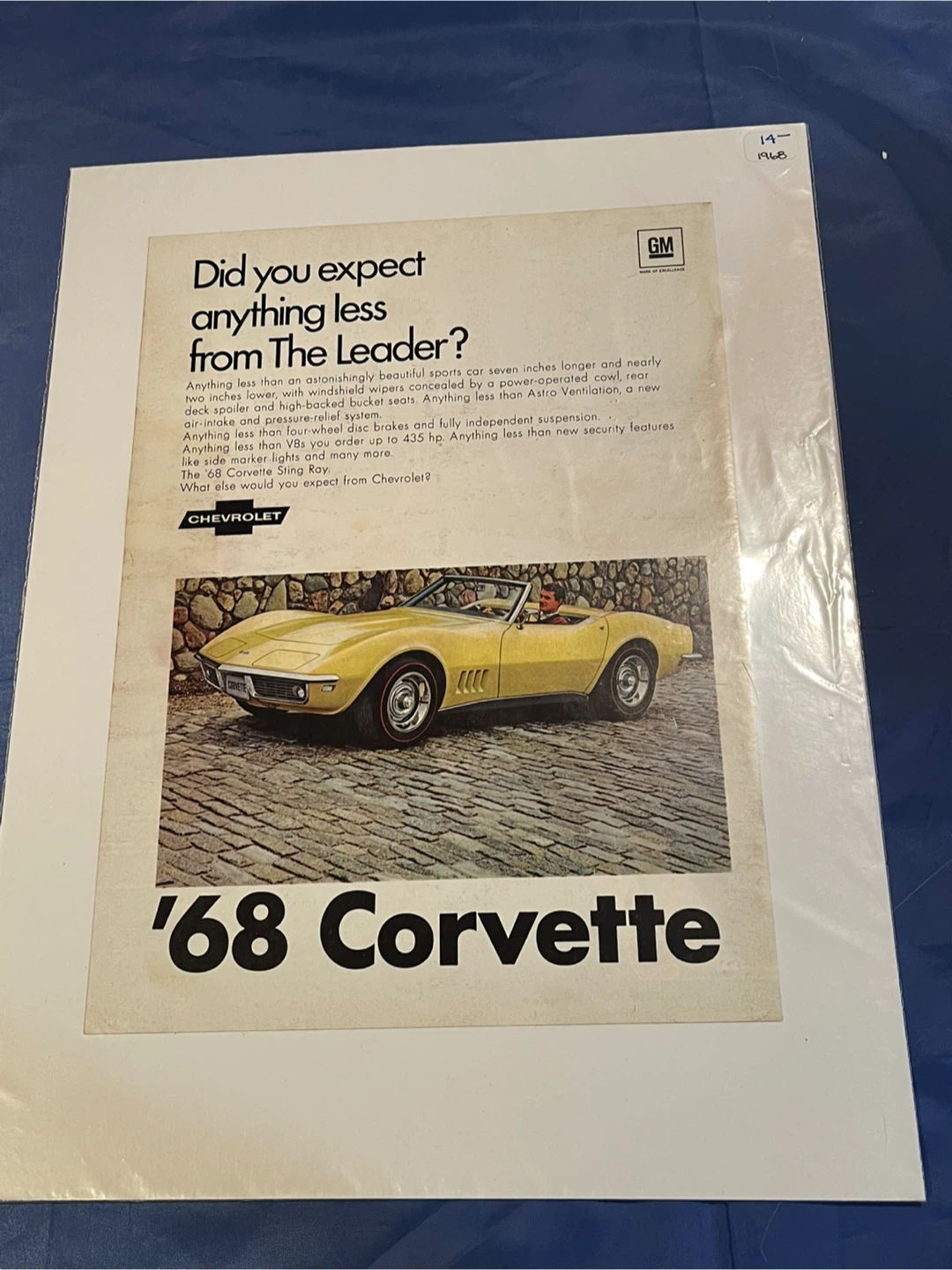 1968 Corvette Sting Ray Advertisement