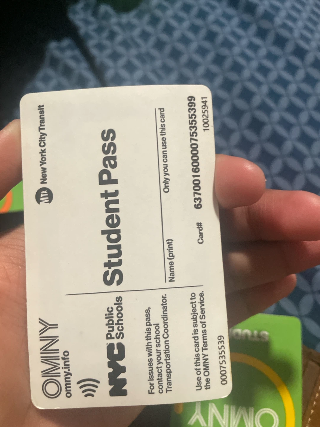 MTA OMNY Student Transit Card - photo 2