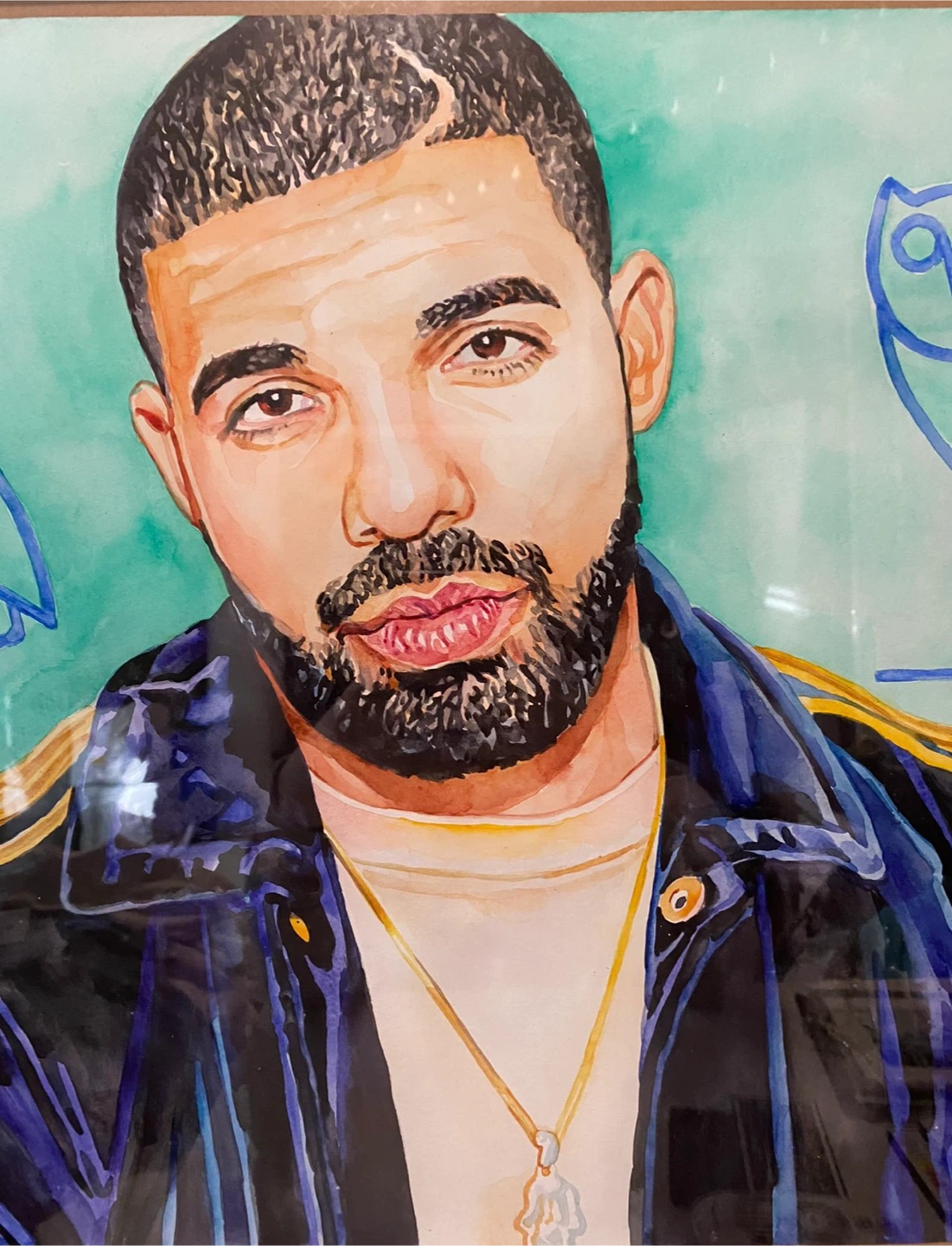 Drake OVO Watercolor Portrait Art - photo 2
