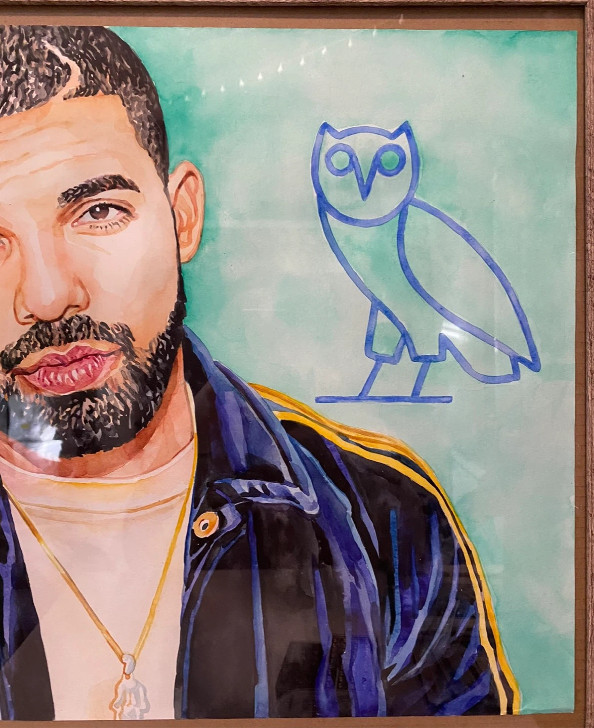 Drake OVO Watercolor Portrait Art - photo 3