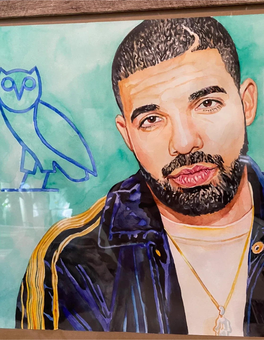 Drake OVO Watercolor Portrait Art - photo 4