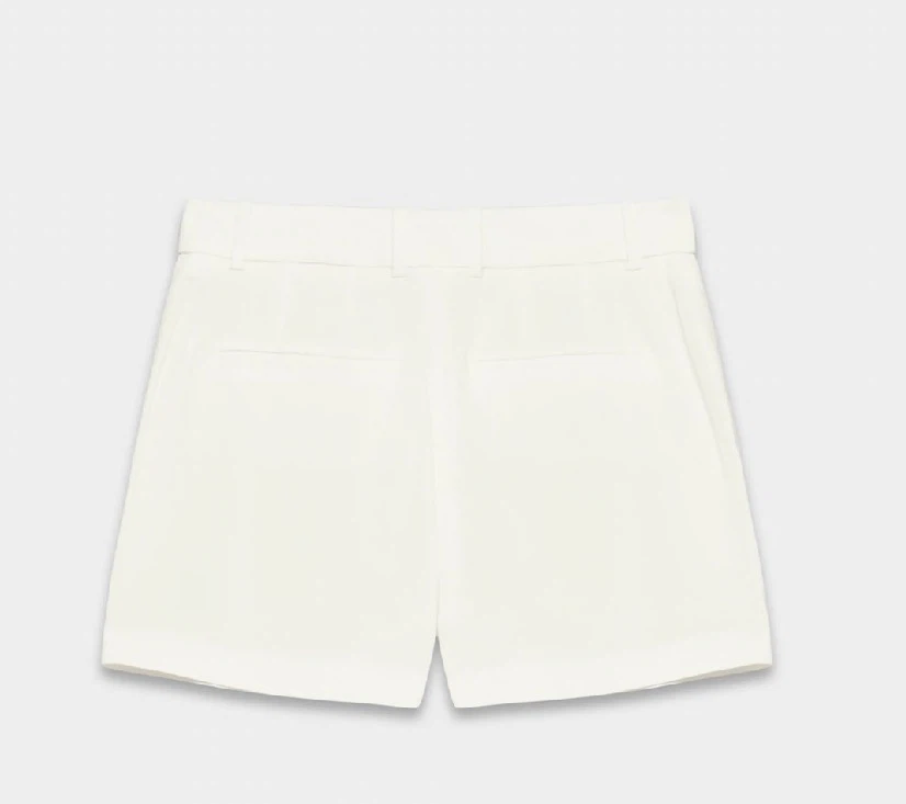 Pleated Mini Shorts - Light Birch