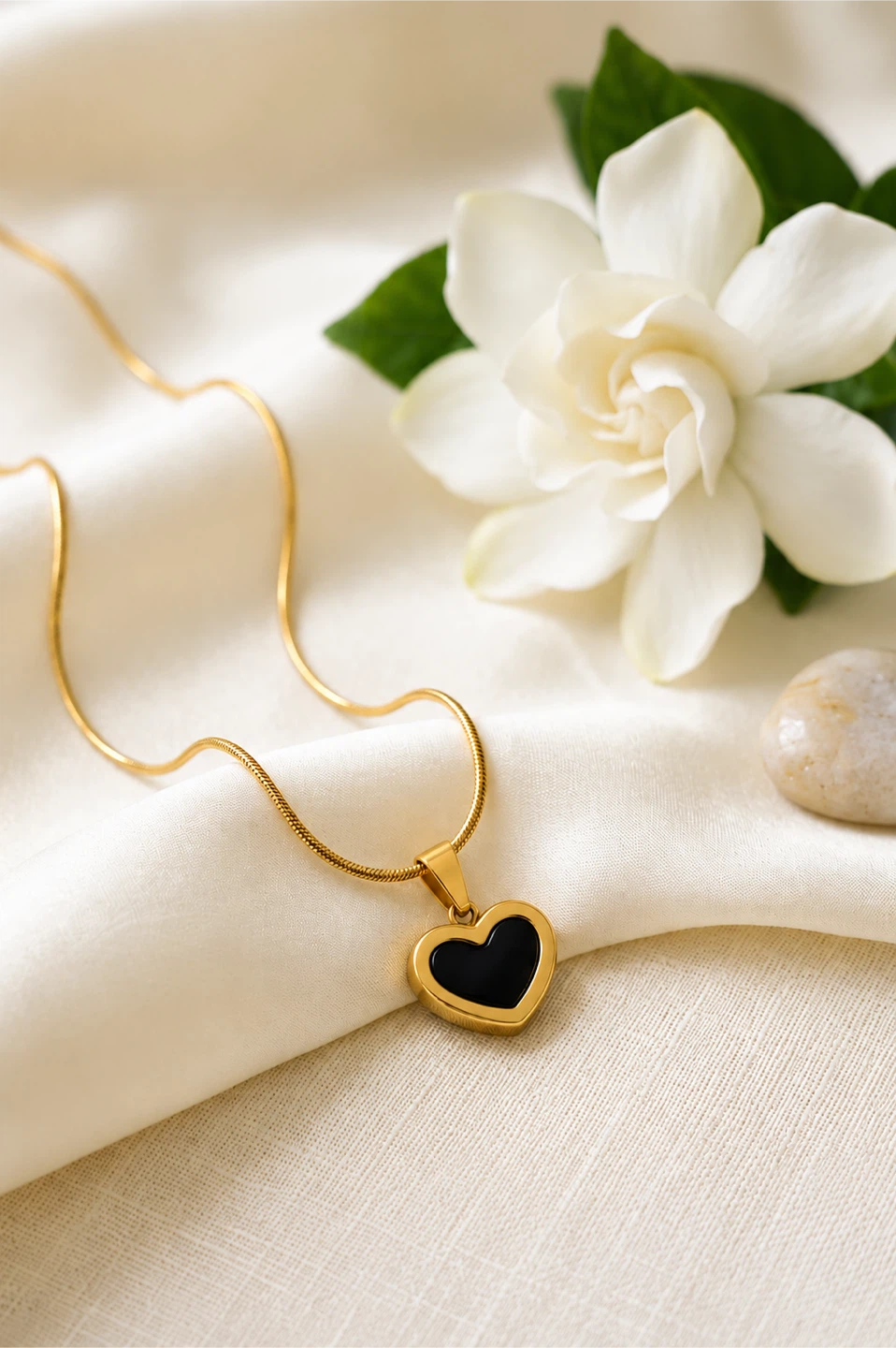 Gold Tone Heart Pendant Necklace