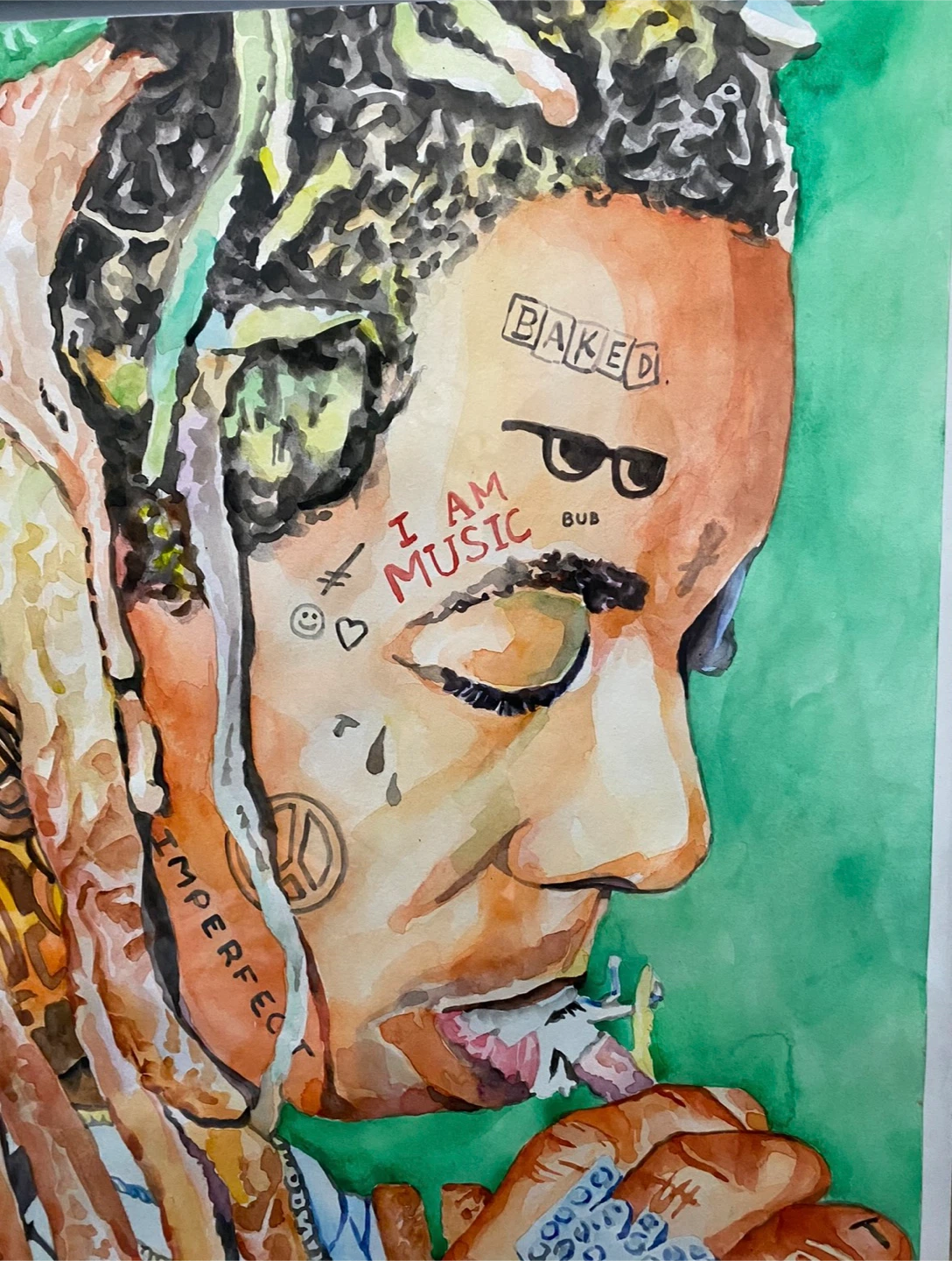 Lil Wayne Watercolor Painting - photo 2