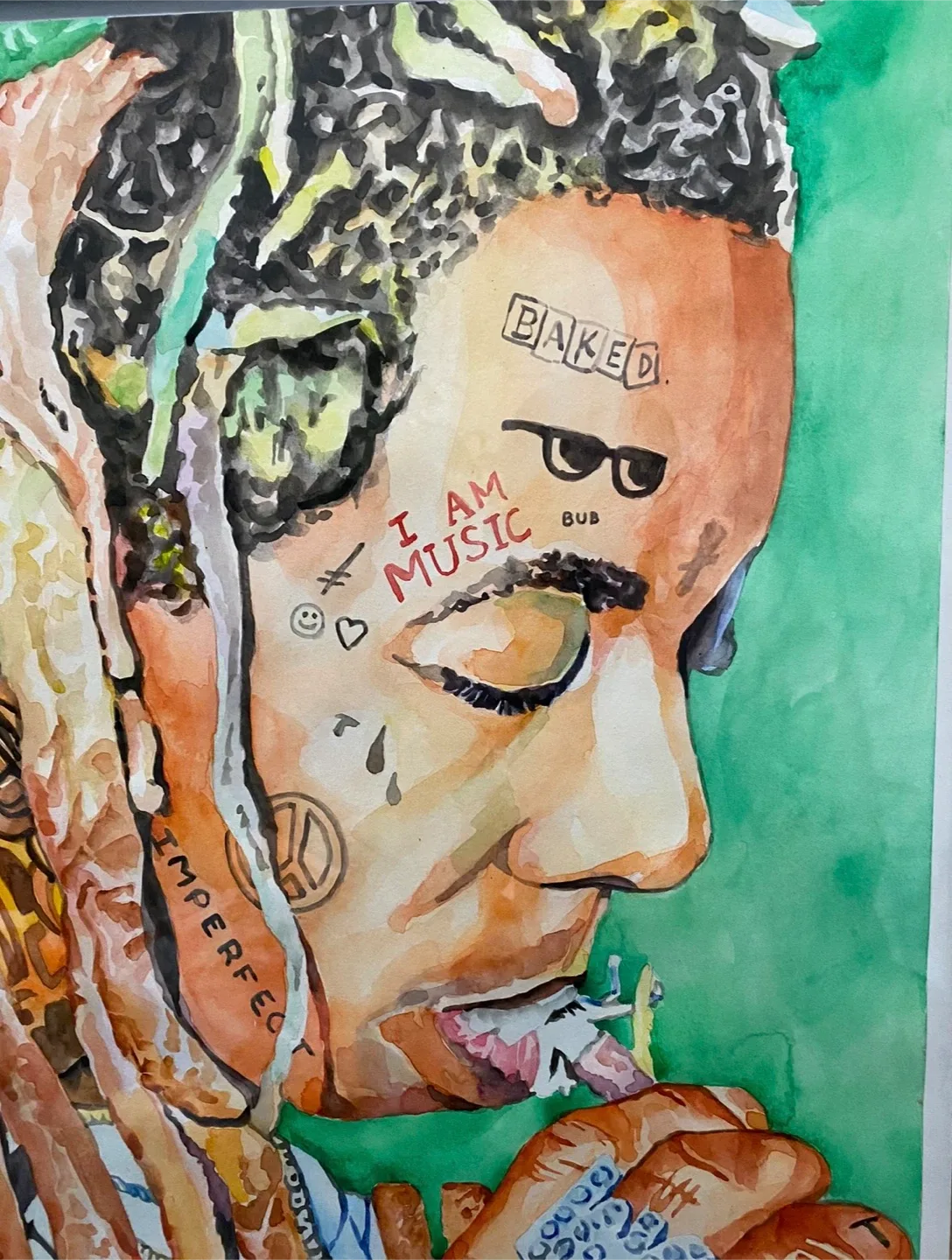 Lil Wayne Watercolor Painting - photo 2