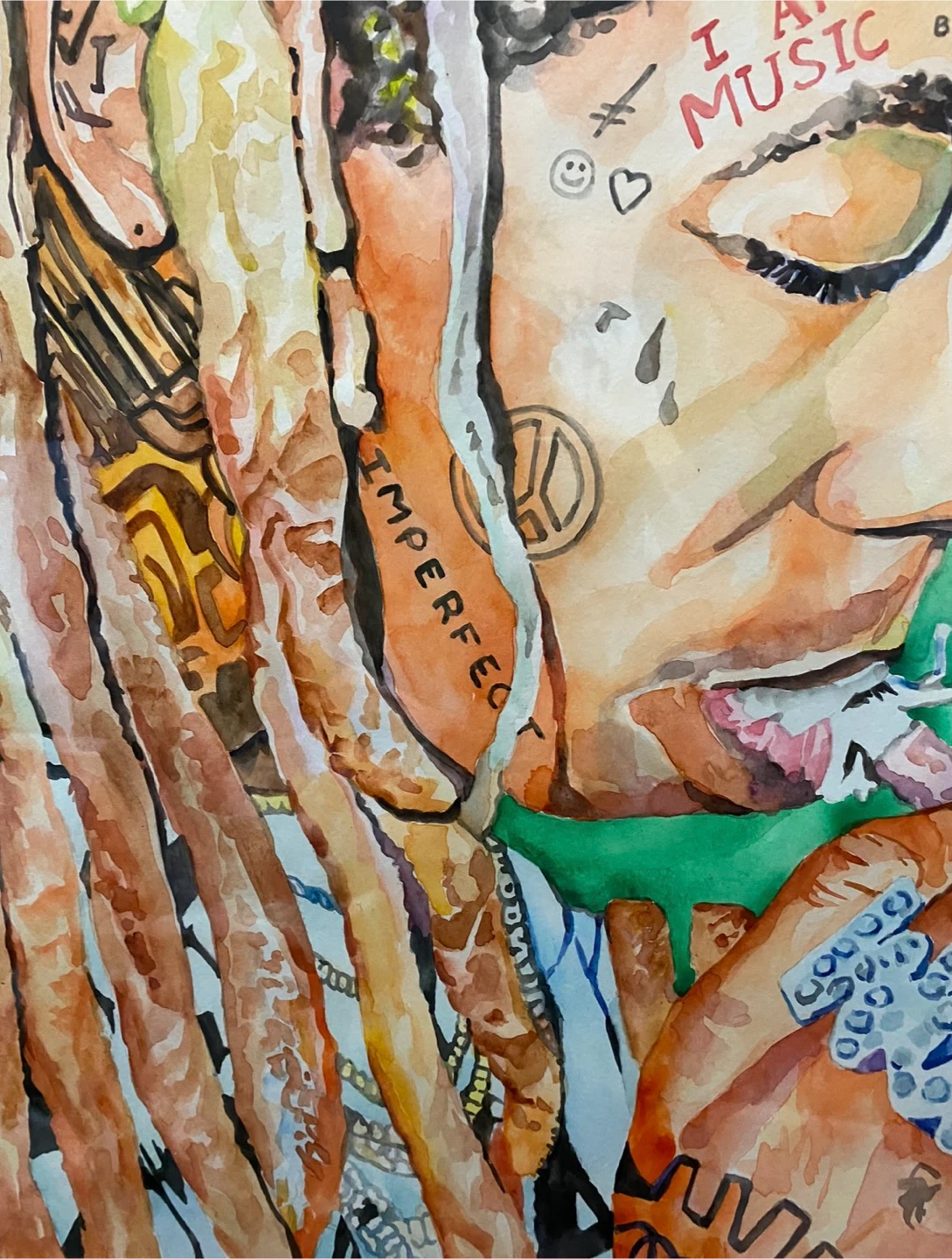 Lil Wayne Watercolor Painting - photo 3