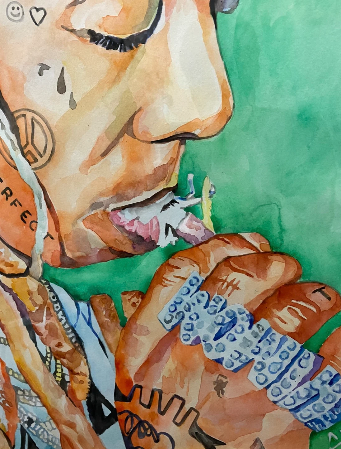 Lil Wayne Watercolor Painting - photo 4