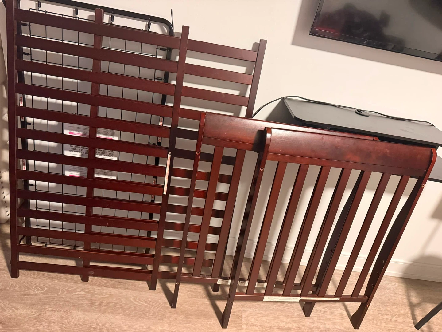 Dark Wood Baby Crib