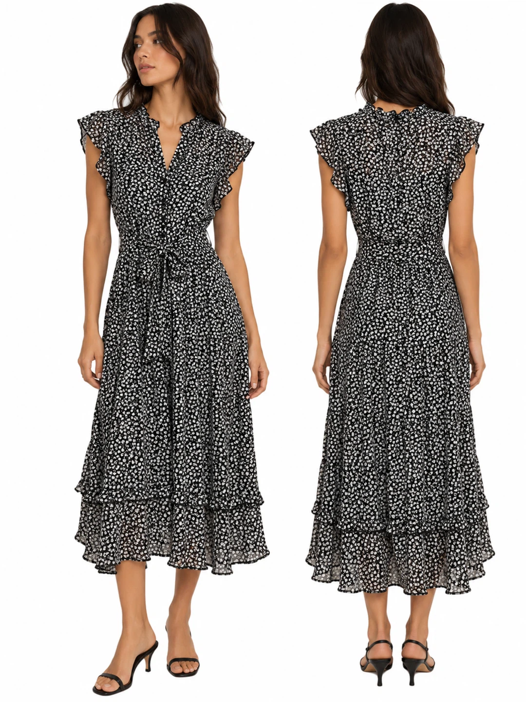 Suzy Shier Black and White Floral Dress - photo 2