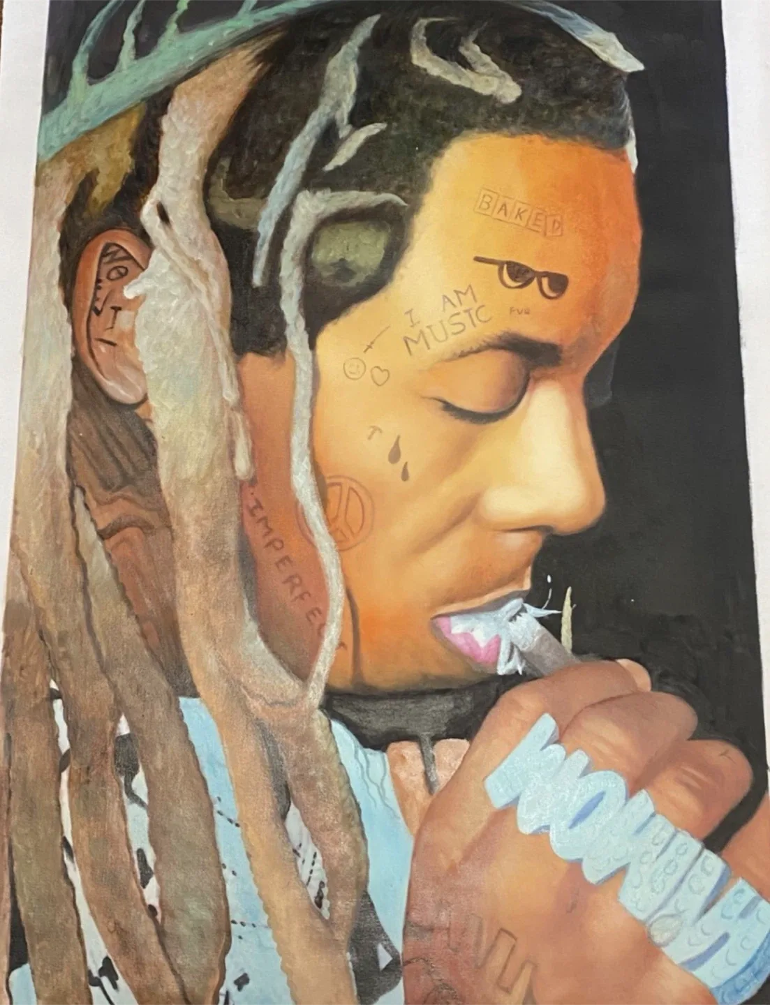 Lil Wayne oil painting original art - photo 2