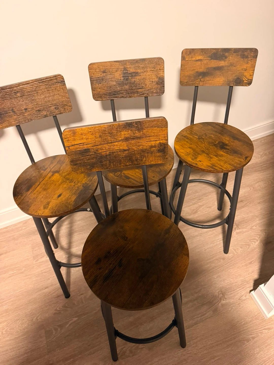 Set of 4 Industrial Style Bar Stools